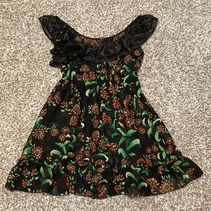 Floral Mid-Thigh Dress with Ruffle Details